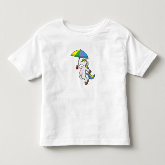 Eenhoorn met paraplu kinder shirts (Voorkant)