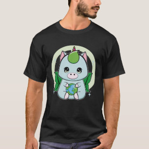 Eenhoorn met Planet voor Aardedag T-shirt