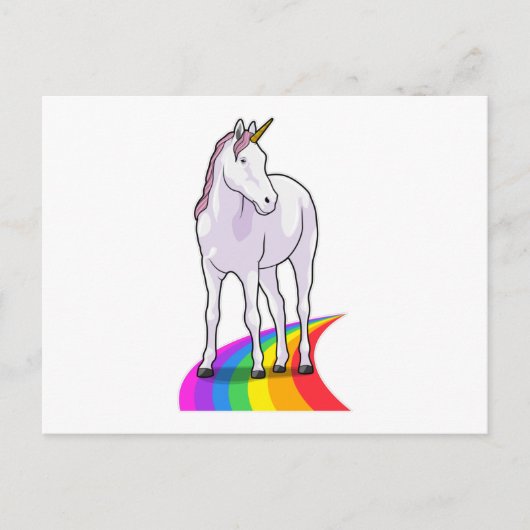 Eenhoorn met Regenboog Briefkaart (Voorkant)