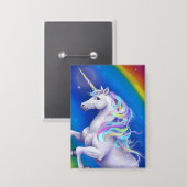 Eenhoorn met Regenboog Button (Voorkant / Achterkant)