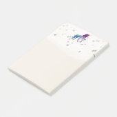Eenhoorn met regenboog en zilveren sterren post-it® notes (Schuin)