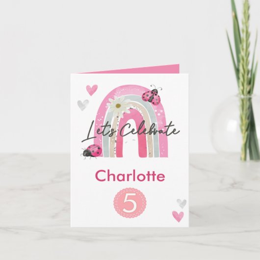 Eenhoorn met regenboog Leeftijd Paars op maat  Kaart (Voorkant)