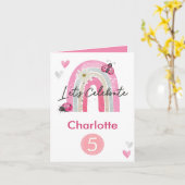 Eenhoorn met regenboog Leeftijd Paars op maat  Kaart (Gele Bloem)