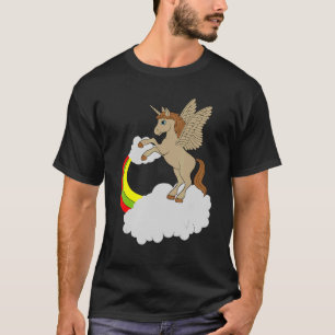 Eenhoorn met regenboog op wolken paarden 1 t-shirt