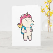 Eenhoorn met rugzak en kauwgom kaart (Gele Bloem)