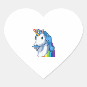 Eenhoorn met snor Dadacorn Dadicorn Dag Hart Sticker