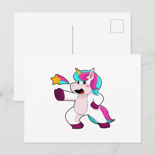 Eenhoorn met ster briefkaart (Voorkant / Achterkant)