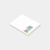 Eenhoorn met surfplank op het strand post-it® notes (Schuin)