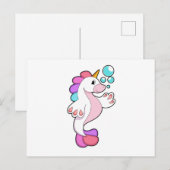 Eenhoorn met waterbellen.PNG Briefkaart (Voorkant / Achterkant)