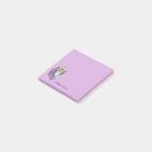 Eenhoorn met wilde bloemen in Waterverf Post-it® Notes (Schuin)