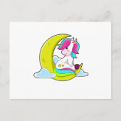 Eenhoorn met wolken en maan briefkaart (Voorkant)