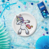 eenhoorn met zonnebril op papieren bordje (Feest)