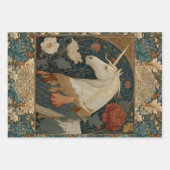  Eenhoorn Middeleeuwse Boho Art Nouveau Inpakpapier Vel (Voorkant 2)