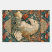  Eenhoorn Middeleeuwse Boho Art Nouveau Inpakpapier Vel (Voorkant)
