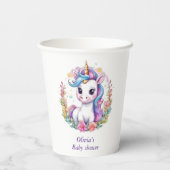 Eenhoorn minimalistisch Baby shower positief Papieren Bekers (Achterkant)