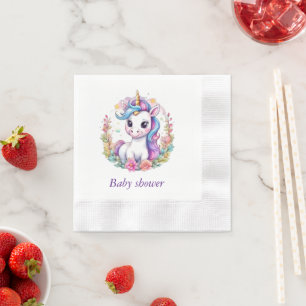 Eenhoorn minimalistisch regenboog positief Baby sh Servet