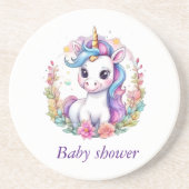 Eenhoorn minimalistisch regenboog positief Baby sh Zandsteen Onderzetter (Voorkant)