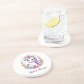 Eenhoorn minimalistisch regenboog positief Baby sh Zandsteen Onderzetter (Zijkant)