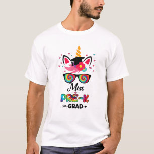 Eenhoorn Miss Pre-k Afgestudeerd met Bril Preschoo T-shirt