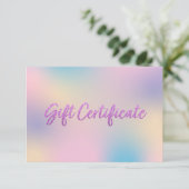 Eenhoorn Mix Faux Paarse Glitter Cadeaubon (Staand voorkant)