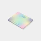 Eenhoorn Mix Patroon Faux Blauw Glitter Post-it® Notes (Schuin)