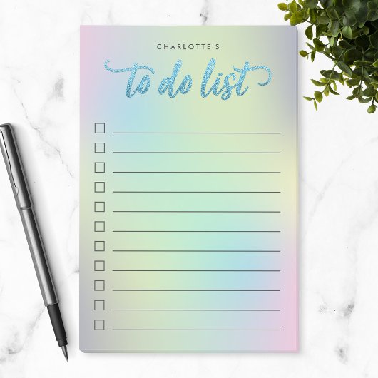 Eenhoorn Mix Patroon Faux Blue Glitter Te Doen Lij Post-it® Notes