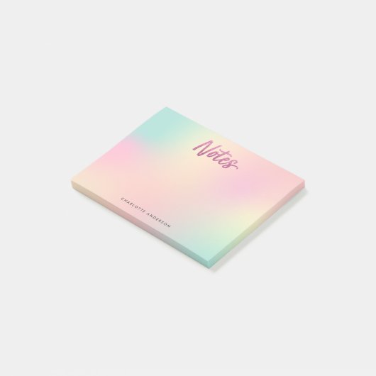 Eenhoorn Mix Patroon Faux Roze Glitter Post-it® Notes (Schuin)