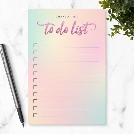 Eenhoorn Mix Patroon Faux Roze Glitter Te Doen Lij Post-it® Notes