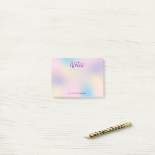 Eenhoorn Mix Pattern Faux Paarse Glitter Post-it® Notes (Op bureau)