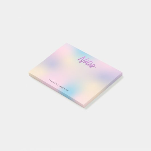 Eenhoorn Mix Pattern Faux Paarse Glitter Post-it® Notes (Schuin)