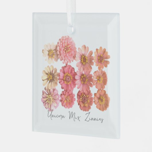 Eenhoorn Mix Zinnia Collage Ornament (Voorkant links)