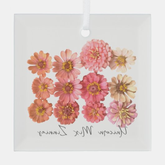 Eenhoorn Mix Zinnia Collage Ornament (Achterkant)