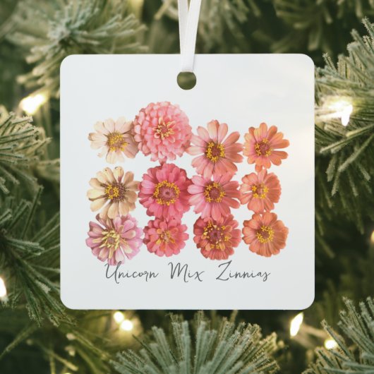 Eenhoorn Mix Zinnia Collage Ornament (Insitu)