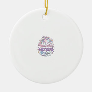 Eenhoorn Mixtape Magie Schattige Sticker en Shirt  Keramisch Ornament