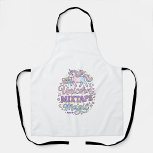 Eenhoorn Mixtape Magie Schattige Sticker en Shirt  Schort