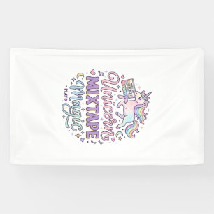 Eenhoorn Mixtape Magie Schattige Sticker en Shirt Spandoek