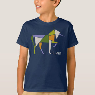 Eenhoorn Modern Abstract  Tangram Dier Aanpassen T-shirt