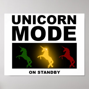 Eenhoorn Modus Stand-by Grappige Poster