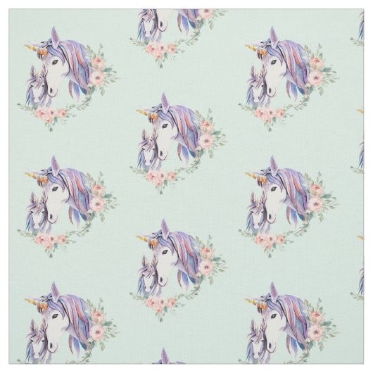Eenhoorn Moeder & Baby Waterverf Flora Pattern Stof (Swatch)