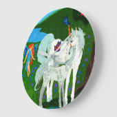 Eenhoorn Moeder En Colt Wandklok (Hoek)