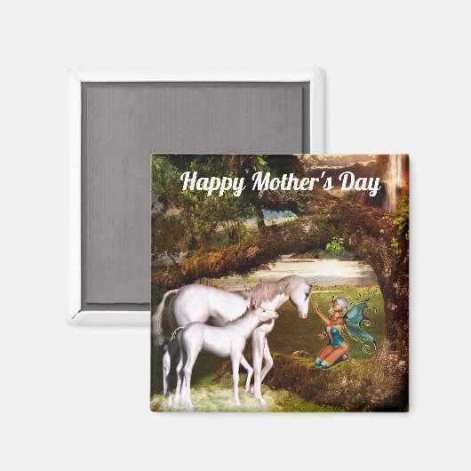 Eenhoorn Moederdag Magnet (Voorkant / Achterkant)