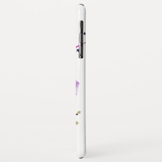 Eenhoorn Monogram Paarse Sterren Case-Mate iPhone Case (Achterkant/links)