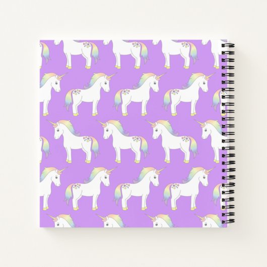 Eenhoorn Mooie Kinder Pastel Notitieboek (Achterkant)