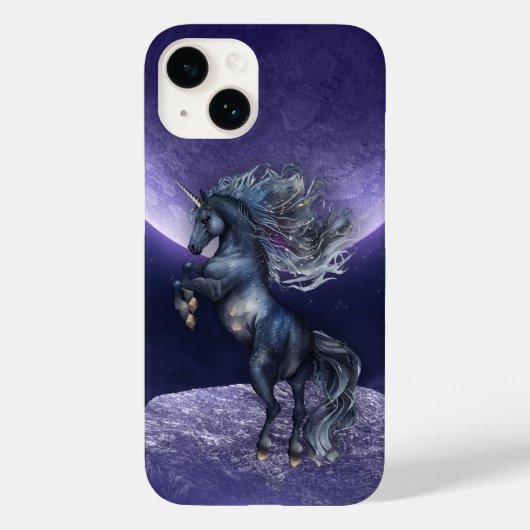 Eenhoorn Moon Paarse Case-Mate iPhone Case (Achterkant)