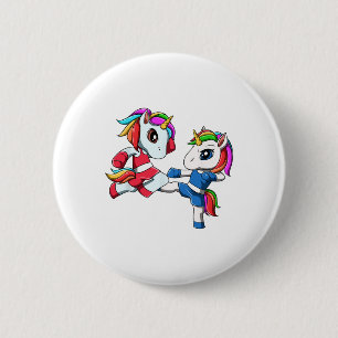 Eenhoorn Muay Thai - Nak Muay, Kickbokscadeau Ronde Button 5,7 Cm