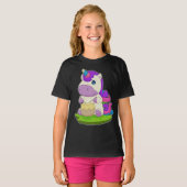 Eenhoorn Muzikant Drum Muziek T-shirt (Voorkant volledig)