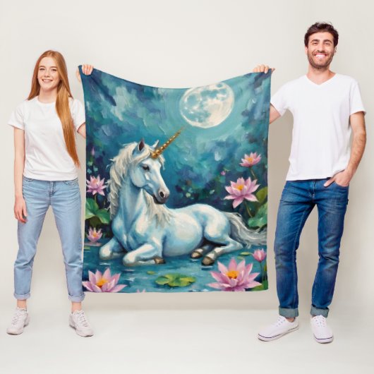 Eenhoorn Mystic Garden Fleece Deken (In situ)