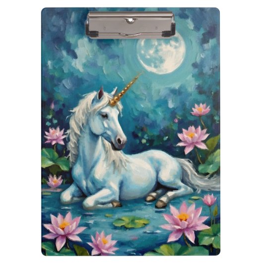 Eenhoorn Mystic Garden Klembord (Voorkant)