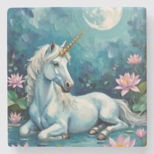 Eenhoorn Mystic Garden Stenen Onderzetter