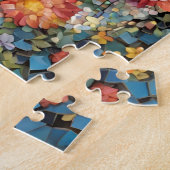 Eenhoorn Mythische Paard Bloemenpuzzel Legpuzzel (Zijkant)